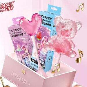 Music Lollipop- 4D design shaped in Bear and Love Heart sugar free